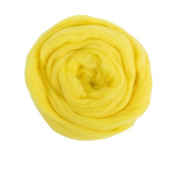 Шерсть для валяния" 100% мериносовая шерсть 50 г №1340 лимон - Ставропольский кардочёс
