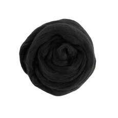 Шерсть для валяния" 100% полутонкая шерсть 50 г  ЧЁРНЫЙ - Ставропольский кардочёс