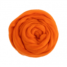 Шерсть для валяния" 100% полутонкая шерсть 50 г №0491 оранжевый - Ставропольский кардочёс