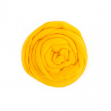 Шерсть для валяния" 100% полутонкая шерсть 50 г №0591 желтый - Ставропольский кардочёс