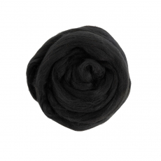 Тонкая шерсть для валяния" 100% мериносовая шерсть 50 г №0140 ЧЁРНЫЙ - Ставропольский кардочёс