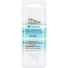 Иглы для валяния (фелтинга) запасные в пластиковой упаковке с европодвесом 5 шт №38 средние, тип "корона" - Ставропольский кардочёс