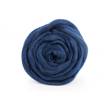 Шерсть для валяния" 100% полутонкая шерсть 50 г №0100 т. синий - Ставропольский кардочёс