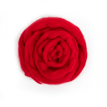 Шерсть для валяния" 100% полутонкая шерсть 50 г №0042 красный - Ставропольский кардочёс