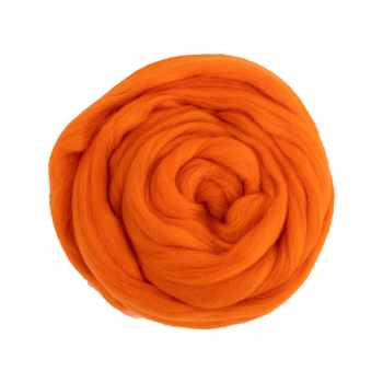 Шерсть для валяния" 100% полутонкая шерсть 50 г №0491 оранжевый - Ставропольский кардочёс