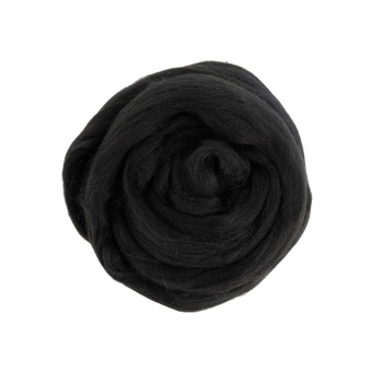 Тонкая шерсть для валяния" 100% мериносовая шерсть 50 г №0140 ЧЁРНЫЙ - Ставропольский кардочёс